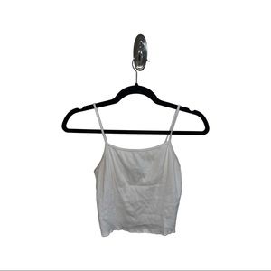 White Square Neck Tank Top